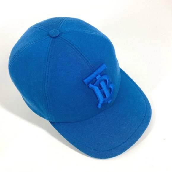 BURBERRY Logo TB hat cap baseball cap cotton blue - Picture 2 of 13
